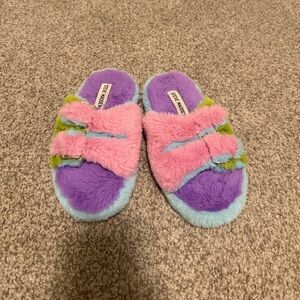 Steve Madden Multicolor Fuzzy Slippers